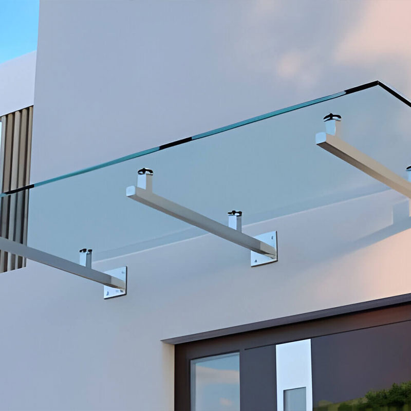 Copa de vidrio templado transparente de aluminio premium para uso en exteriores