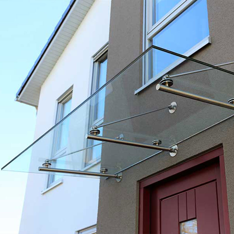 Copa de vidrio templado transparente de aluminio premium para uso en exteriores