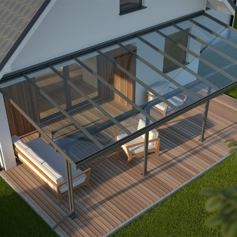 Dosel de vidrio curvado con dosel de vidrio de vidrio de vidrio de vidrio con soporte